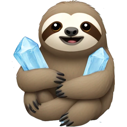Sloth with ice emoji