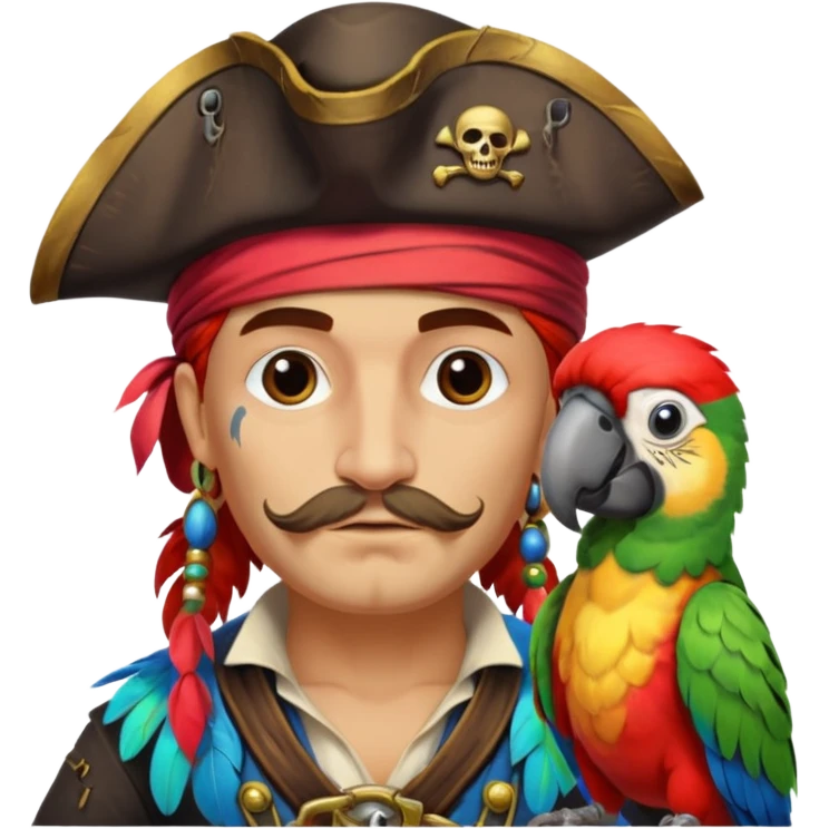 pirate and parrot emoji