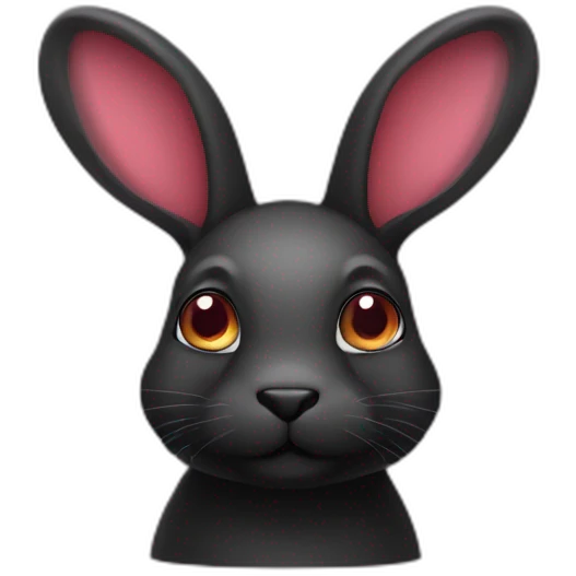 conejo negro con ojos color rubi emoji