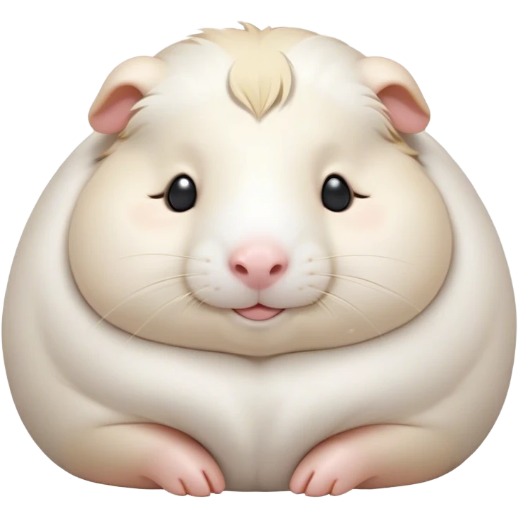 Meme-Worthy Cute Sleeping White Guinea Pig Portrait Emoji, Head resting peacefully with a contented smile, showcasing a delightfully chubby build and a luxuriously soft pure white coat, eyes shut in a serene, cozy nap, Simplified yet hilariously adorable features, highly detailed, glowing with a soft, drowsy light, high shine, relaxed and utterly lovable, stylized with an air of playful laziness, bright and heartwarming, soft glowing outline, capturing the essence of a comically sleepy guinea pig, so meme-worthy it feels like it could instantly become the next viral sensation of adorable slumber! emoji