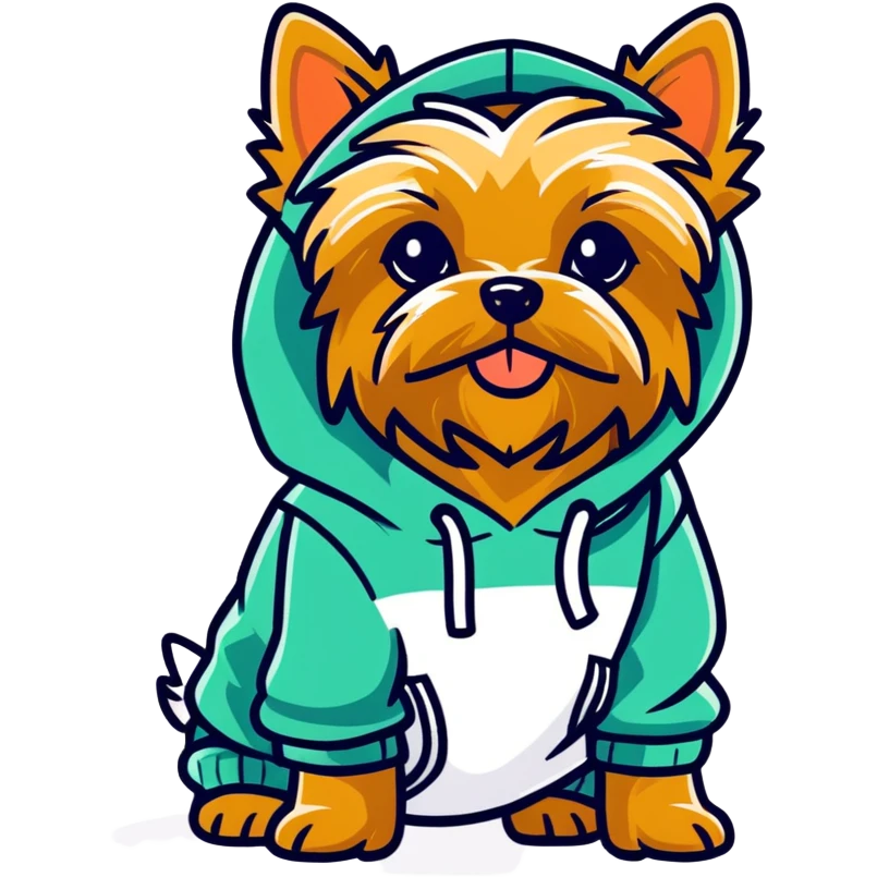 Yorkie wearing hoodie emoji