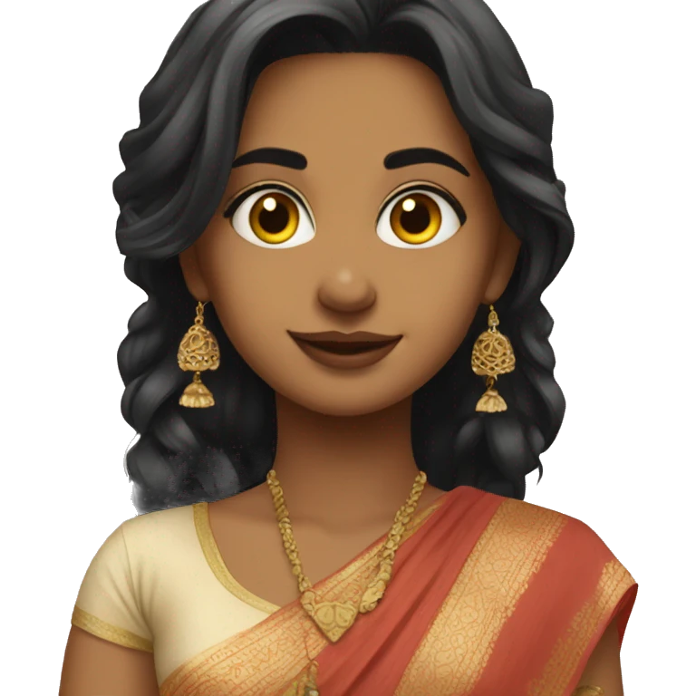 Pretty girl in saree  emoji