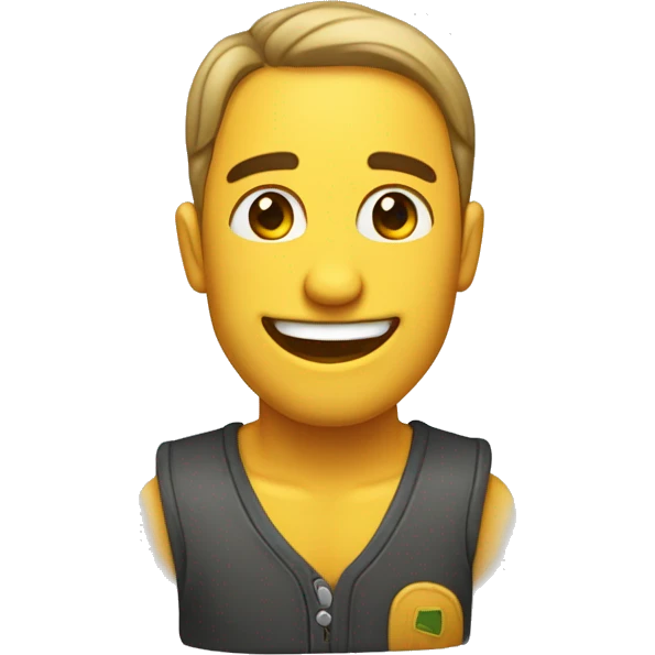 sobrancelha levantada com um sorriso na cara emoji