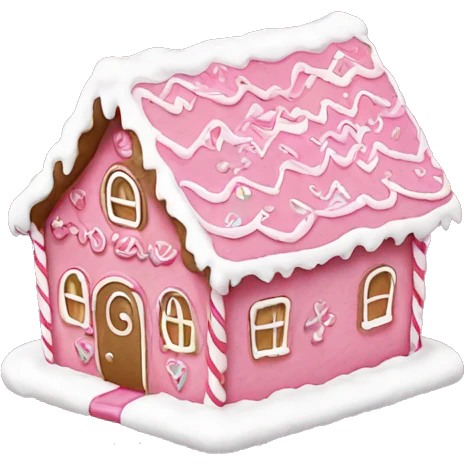 Pink gingerbread house emoji