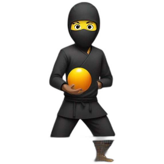 Ninja playing table tennis emoji