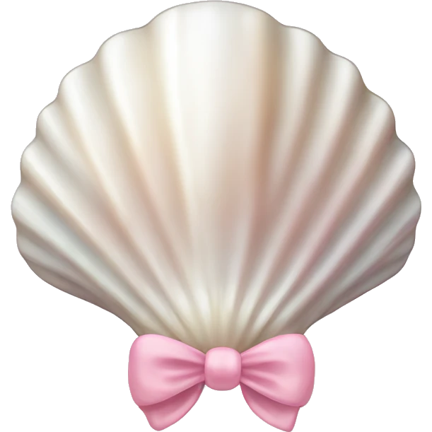 Pearl shell and light pink bow emoji