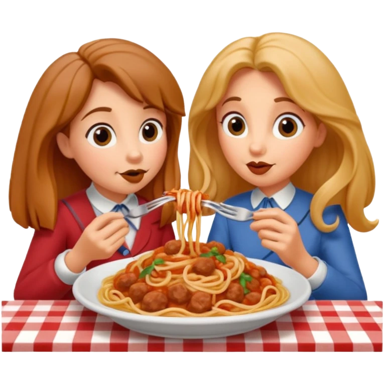 Lady and The tramp spaghetti scene emoji