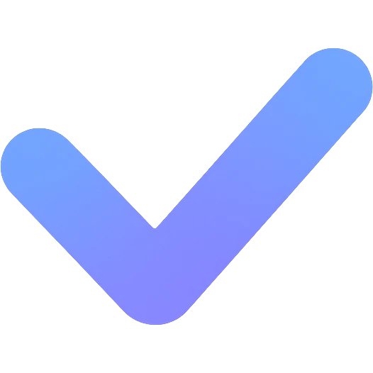 checkmark icon, blue and purple gradient emoji