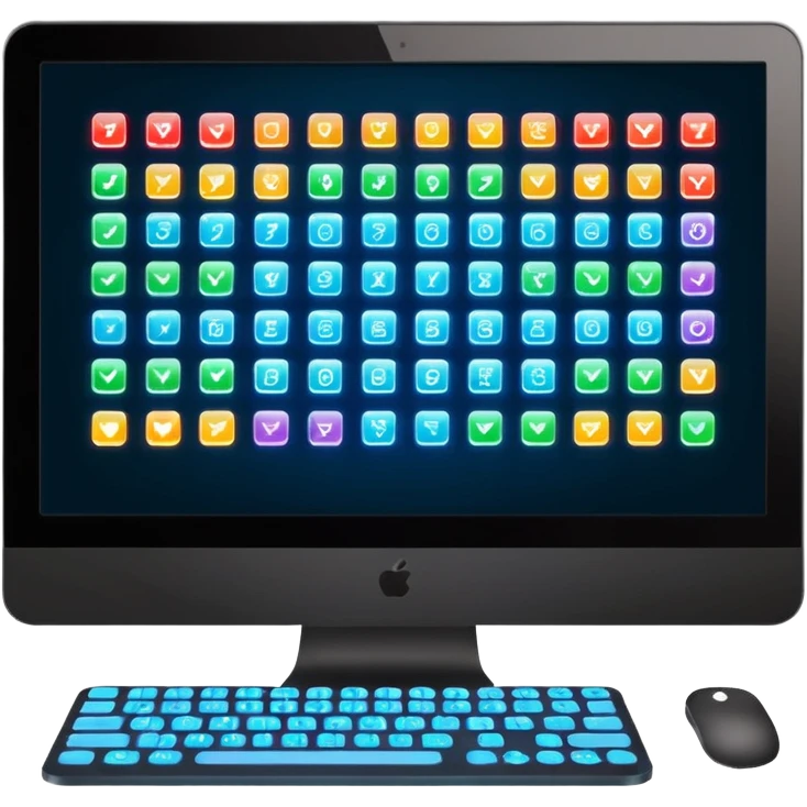 computador com codigo de programação a aparecer no ecra emoji