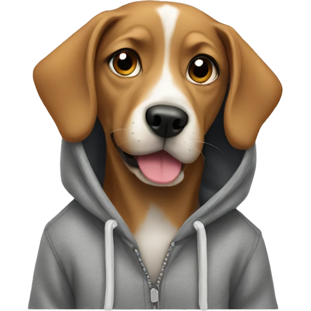 Dog wearing a hoodie  emoji