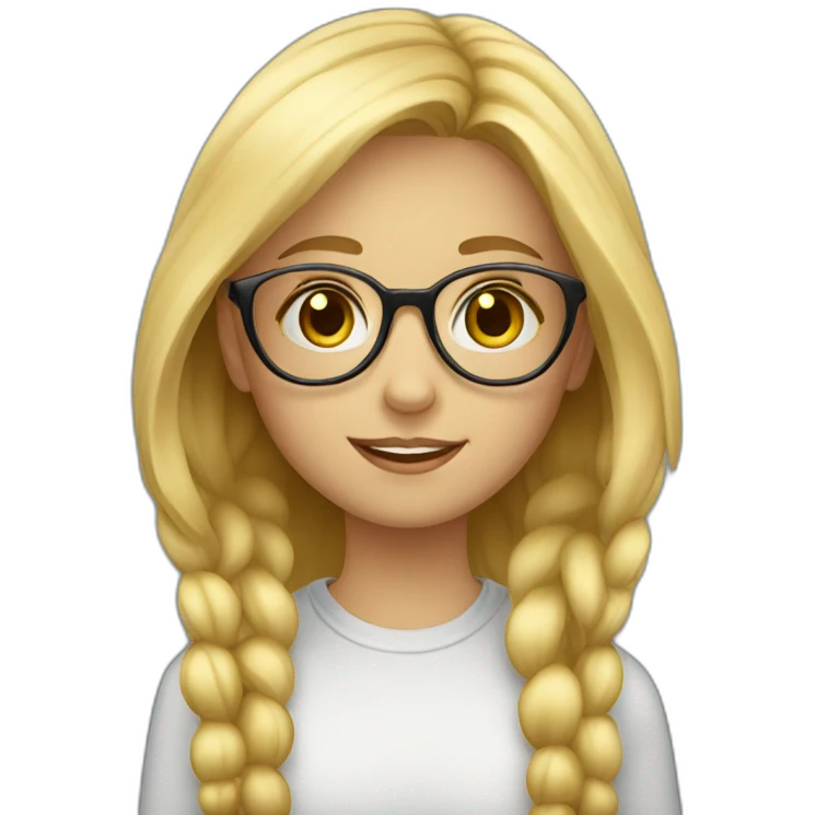 Blonde girl 13 y old and with glasses emoji