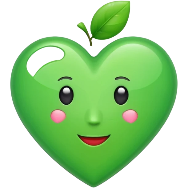green iphone heart emoji