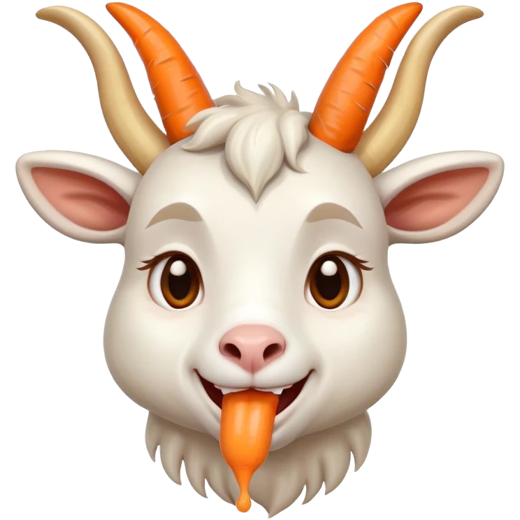 Crying laughing goat is a carrot emoji