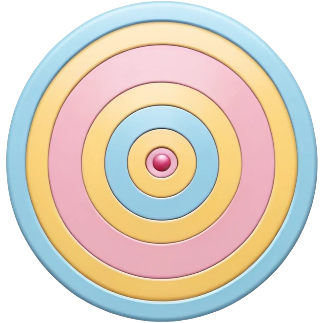 A cute bullseye target with spring pastel colors of yellow, pink and light blue emoji