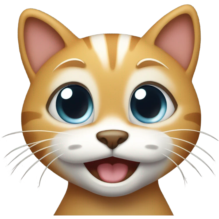 Proud cat looking excited while clapping emoji