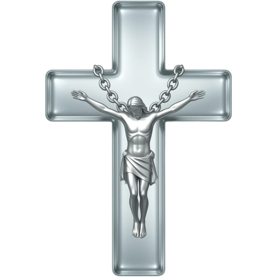 cruz sagrada silver gray  vidro brilhante com rosário silver gray vidro brilhante emoji