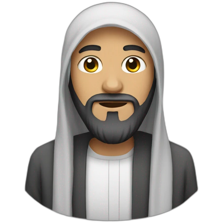 Man with Beard wearing hijab emoji