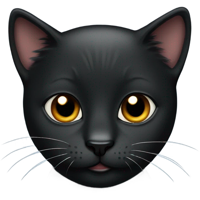 black kitty with small face emoji