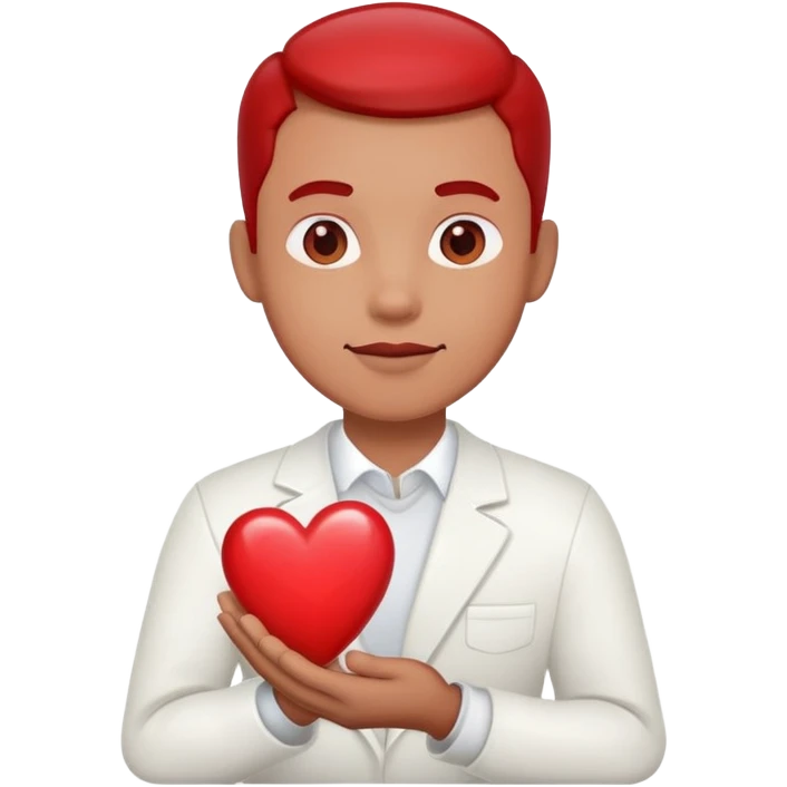 Man in love with heart emoji