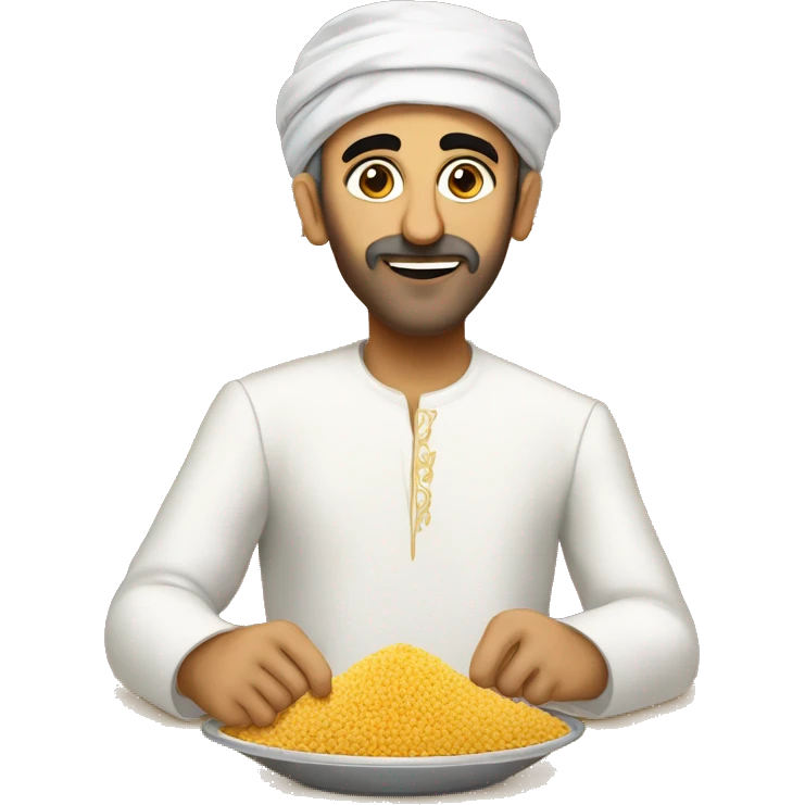 Zemmour eating a Couscous in arabic clothes emoji