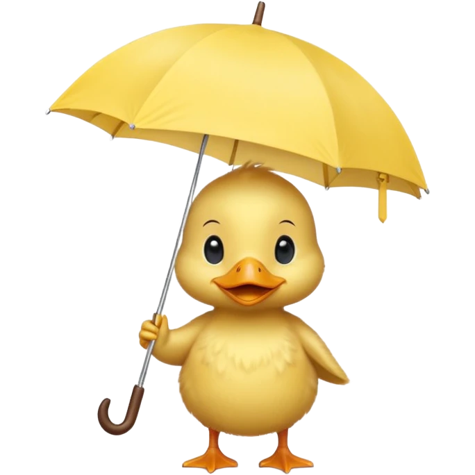 baby Duck holding white umbrella emoji