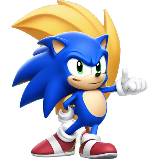 Blue Sonic the hedgehog Pointing right emoji