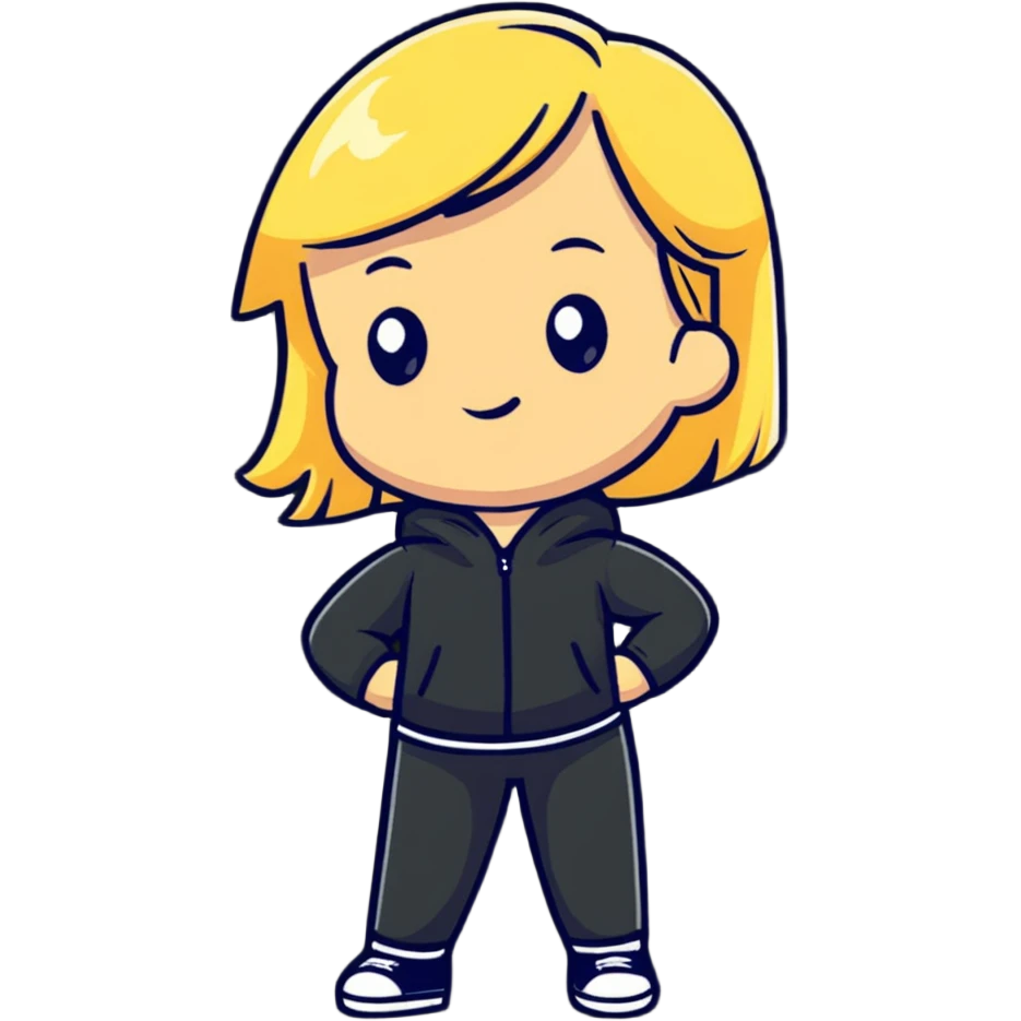 fashionable blonde model in a confident full body pose emoji