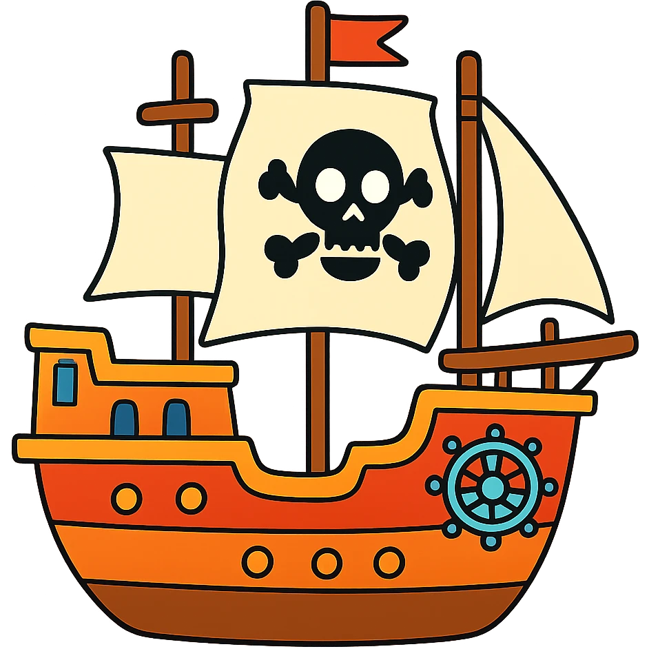pirate ship vibrant cartoon style emoji