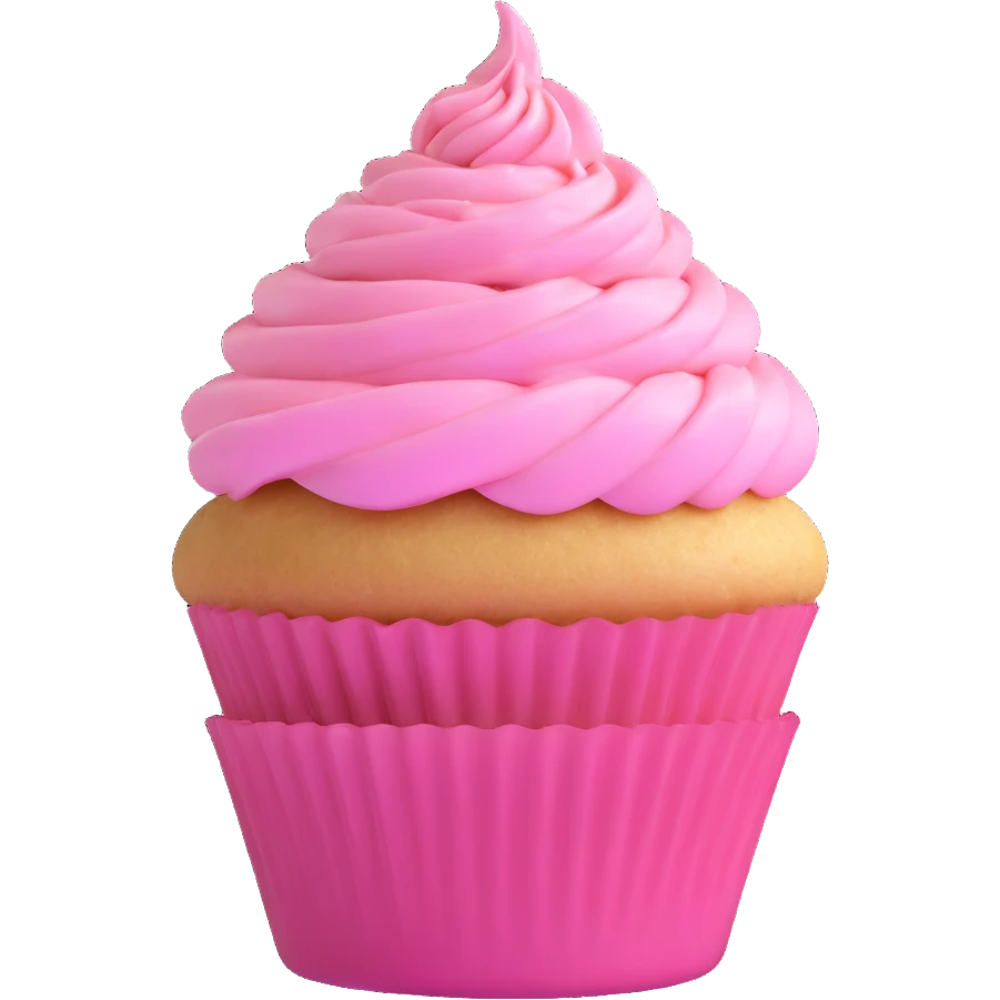 cupcake with pink icing emoji