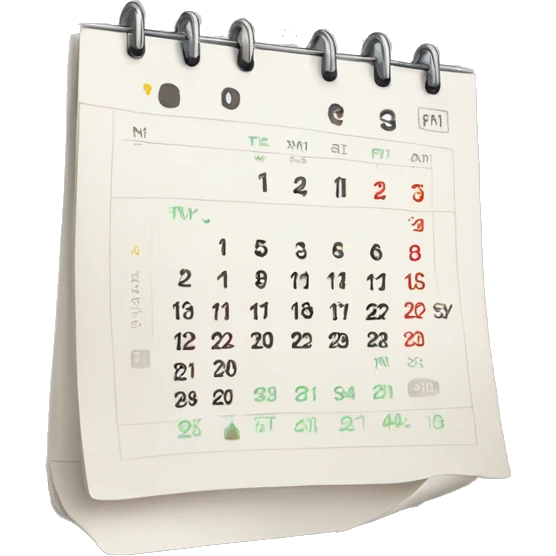 calendar with one day marked emoji