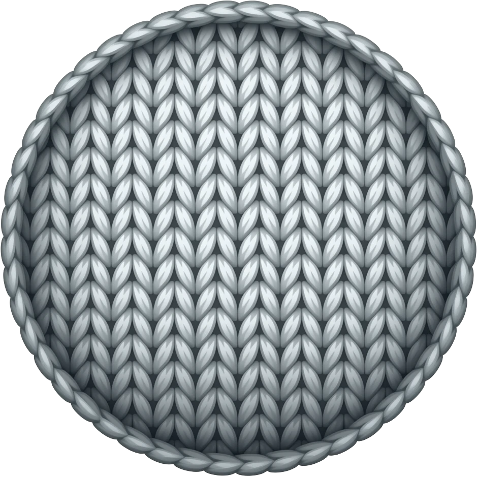 3D circle wool knit button. only the wool knit fabric nothing added to it. emoji