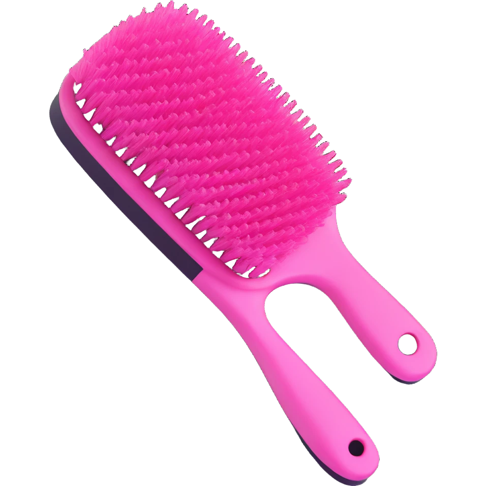 realistic 3d iOS style pink hairbrush emoji emoji