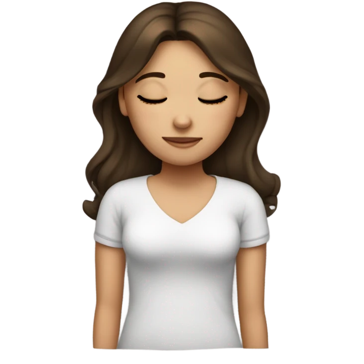 Brunette girl, sleeping bed emoji