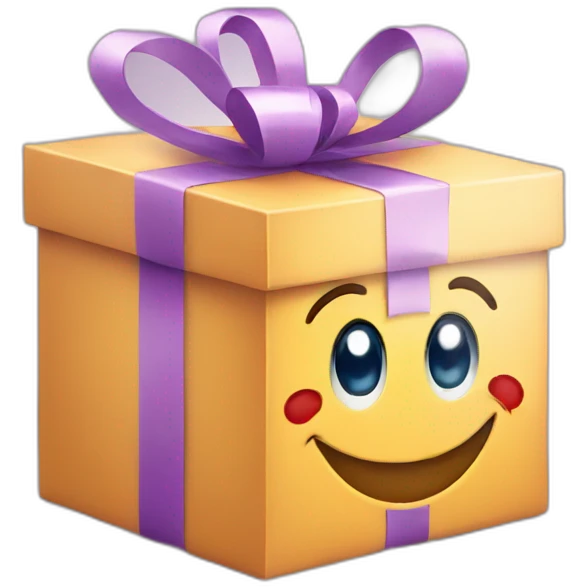 gift box with smile emoji