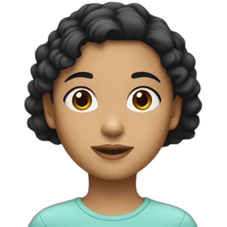 A girl with small and black Hair  emoji
