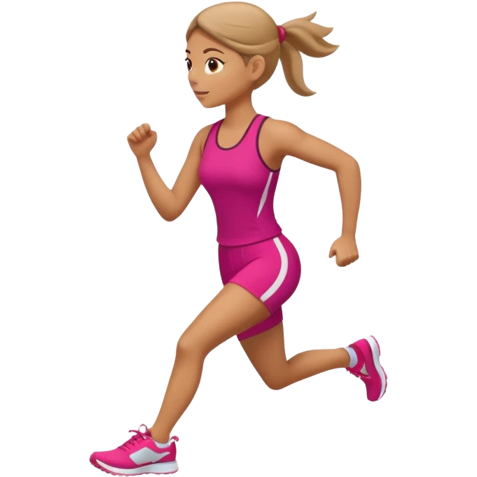 sporty woman cartoon emoji style back view emoji