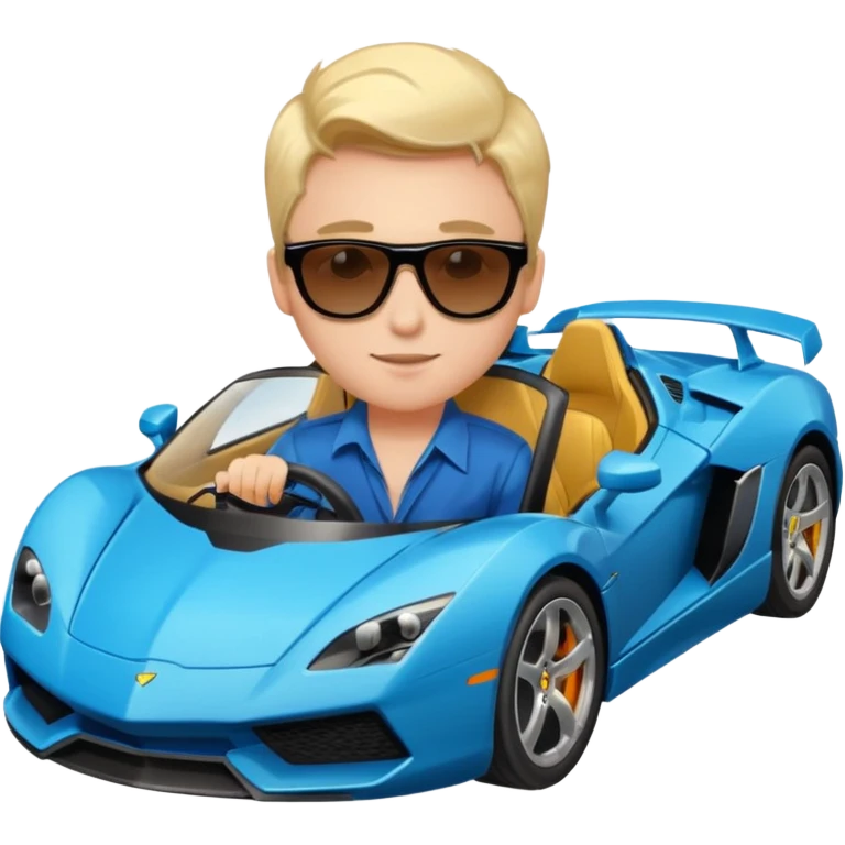 A rich boy in the super car  emoji