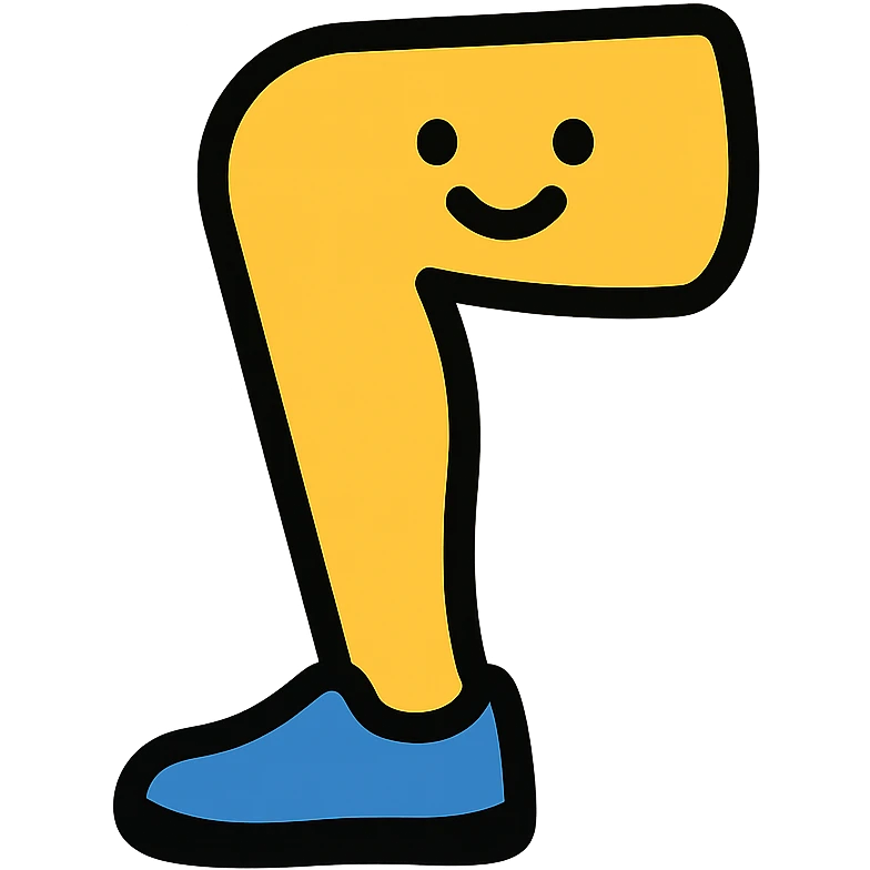 smiling leg icon with color outline emoji