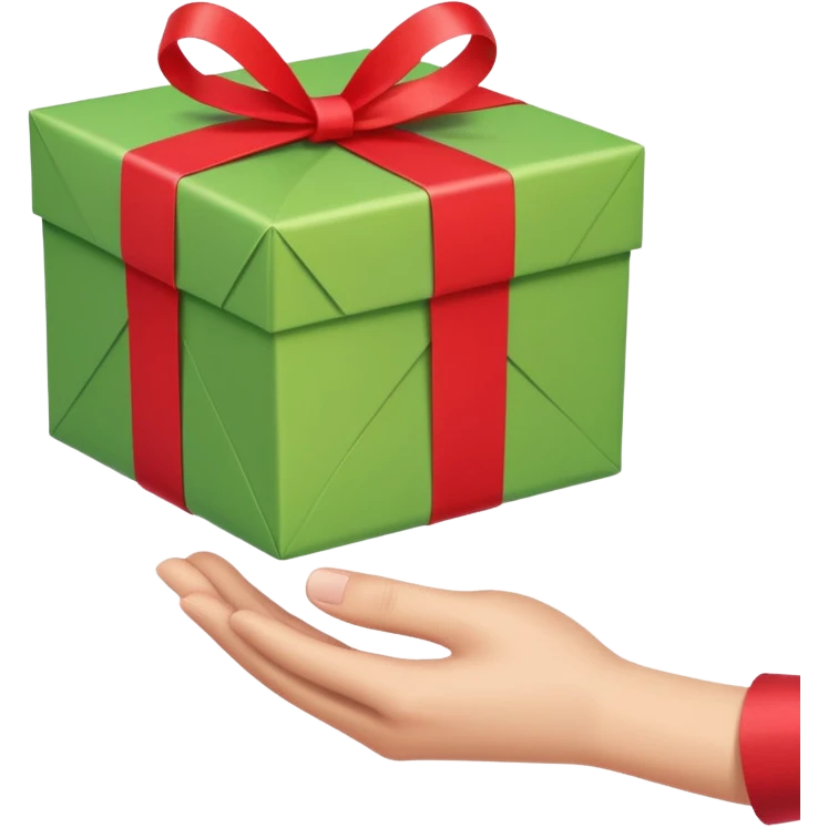 one hand extending a gift, simple, clear, no text emoji