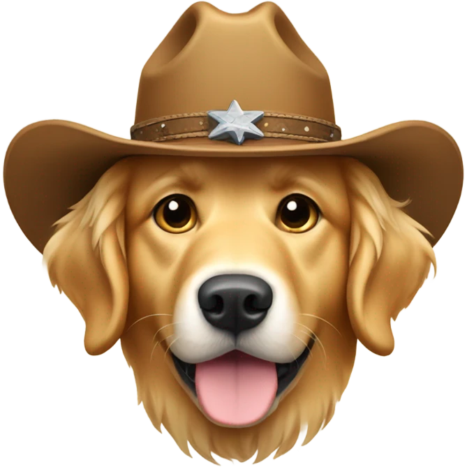 Golden retriever with cowboy hat emoji