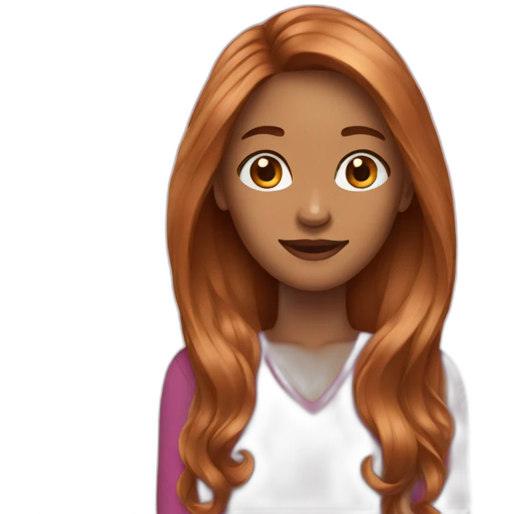 women with long hair cherry color emoji
