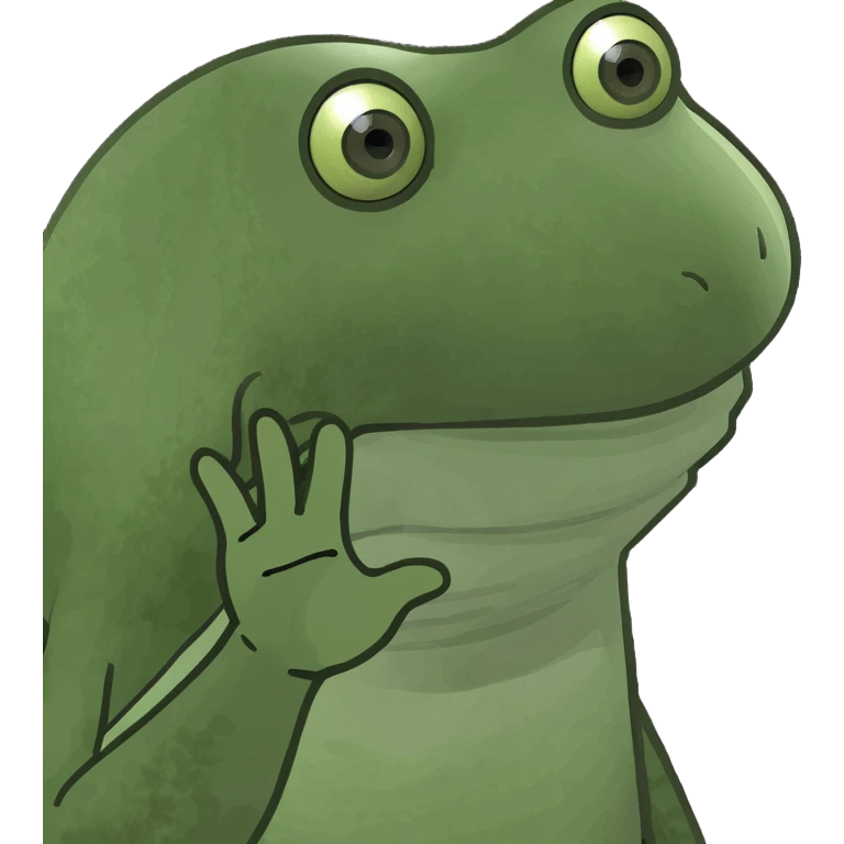 Frog waving  emoji