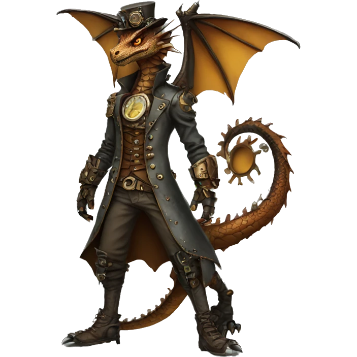 Steampunk Dragon full body emoji