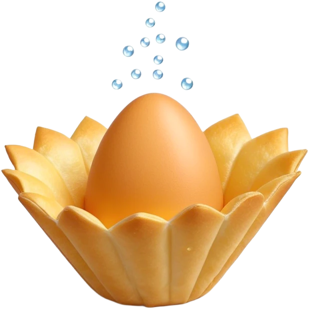3D rendered authentic Hong Kong egg puffs (港式鸡蛋仔) folded into cone shape, golden bubbly texture, hyper-realistic egg-shaped bubbles, glossy finish, detailed texture emoji