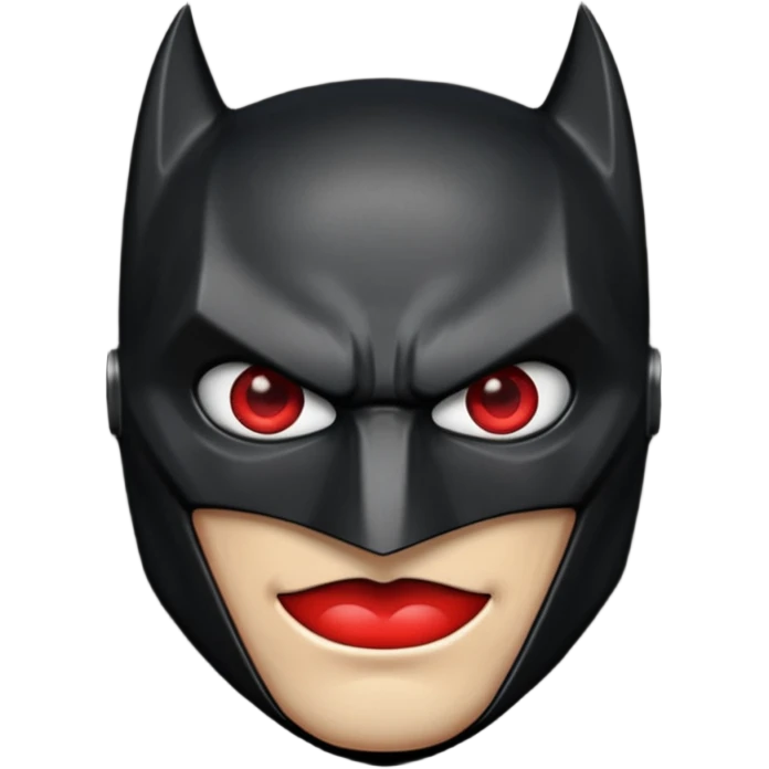 A batman emoji with red eyes and it should look realistic  emoji
