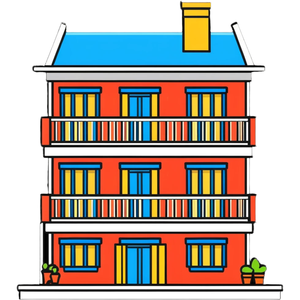 cheerful hostel representing lodging emoji