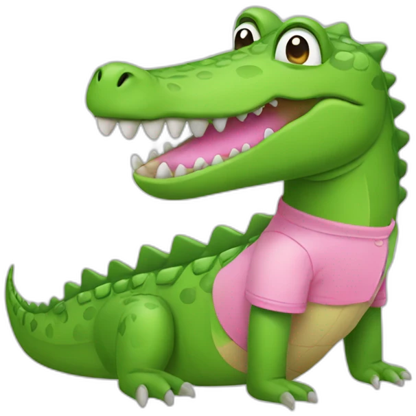 Crocodile with pink Lacoste tshirt emoji