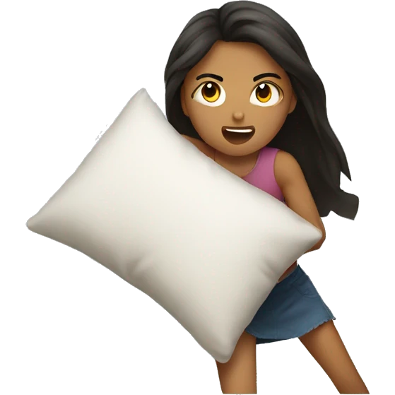 Girl punching a pillow emoji