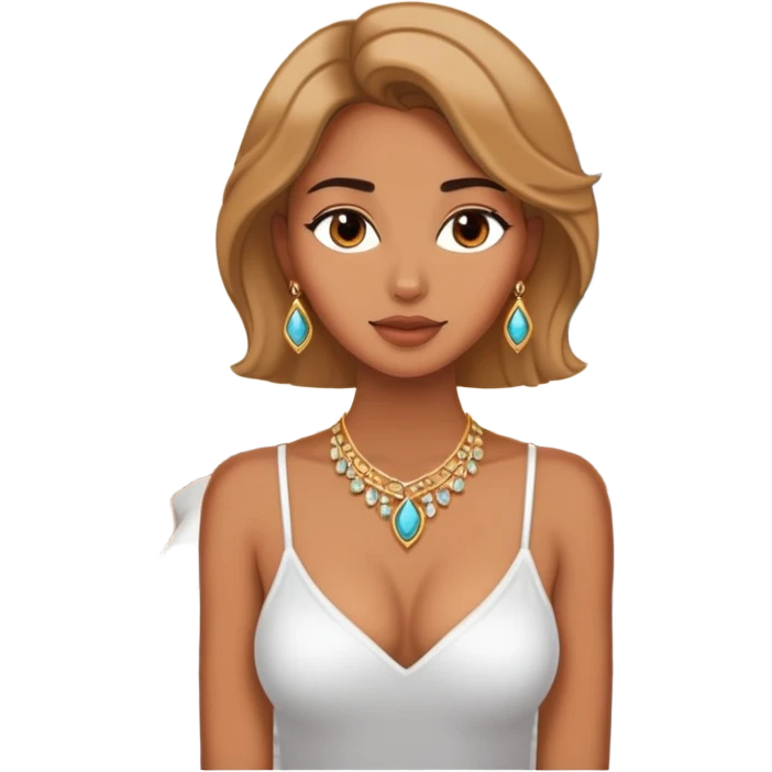 intimate bedroom pose with jewelry emoji