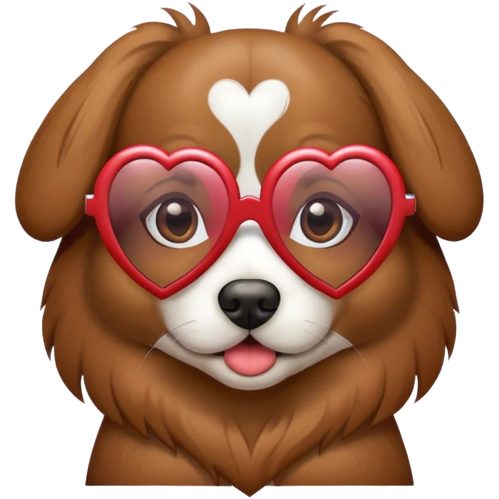 dog wearing heart glasses emoji